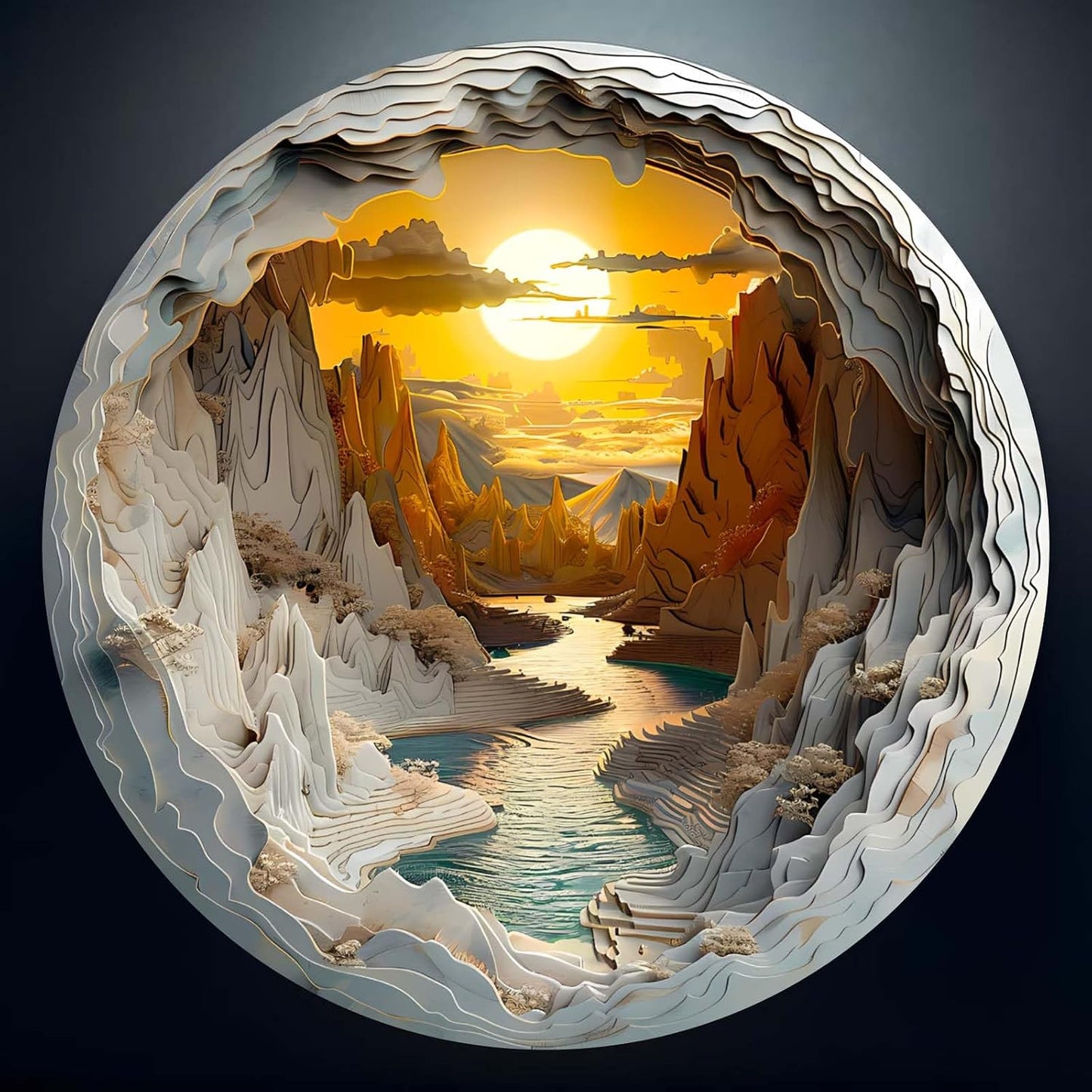 Wooden Puzzle for Adults-3D Vision Effect Wooden Puzzle Unique Shape Sunset Forest Wooden Jigsaw Puzzle for Adult, Wood Puzzles,Challenge Wooden Jigsaw Puzzle (L-13.4 * 13.4in-300pcs)