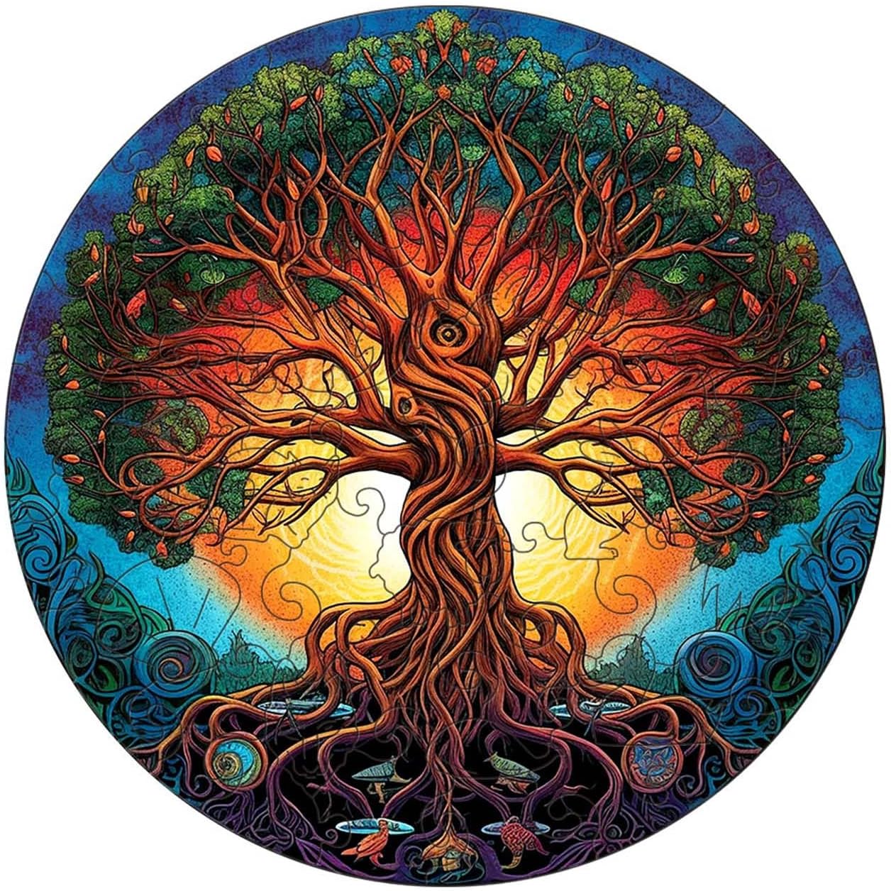 Wooden Jigsaw Puzzles for Adults, Yin Yang Style Wooden Jigsaw Puzzles for Adults Large Size Puzzles Unique Shape Puzzles, Gifts for Birthday Christmas Friends New Years Family Games