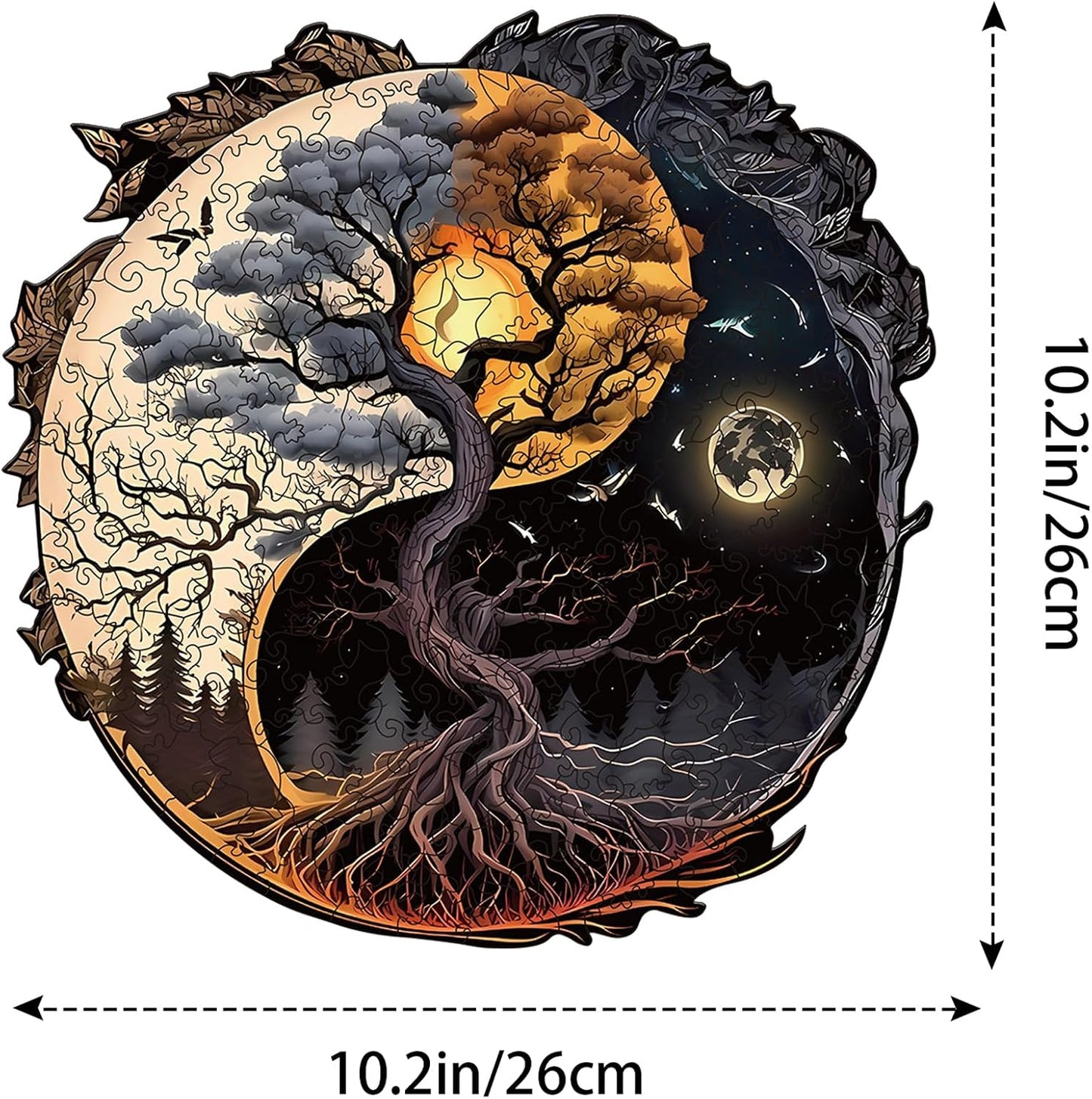 Wooden Puzzles for Adults, Tree of Life Wood Puzzles 200 Pieces, Irregular Animal Shaped Unique Wooden Jigsaw Puzzles, Creative Ghristmas Gift for Teenagers and Adults