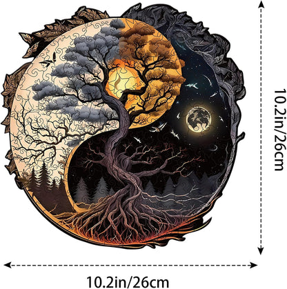 Wooden Puzzles for Adults, Tree of Life Wood Puzzles 200 Pieces, Irregular Animal Shaped Unique Wooden Jigsaw Puzzles, Creative Ghristmas Gift for Teenagers and Adults