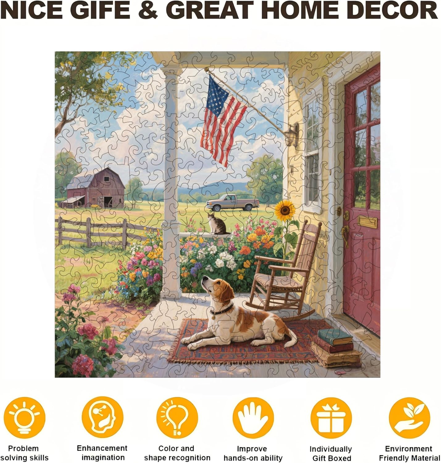 Wooden Puzzle for Adults 220 Piece,Irregular Animal Shaped Wooden Jigsaw Puzzles, Creative Puzzle Gift for Teenagers and Adults 13x13in-The Image is Protected by Copyright