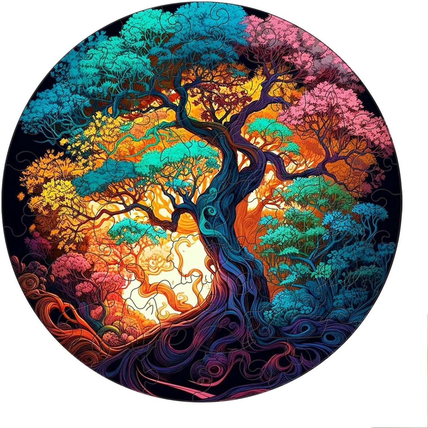 Wooden Jigsaw Puzzles for Adults, Yin Yang Style Wooden Jigsaw Puzzles for Adults Large Size Puzzles Unique Shape Puzzles, Gifts for Birthday Christmas Friends New Years Family Games