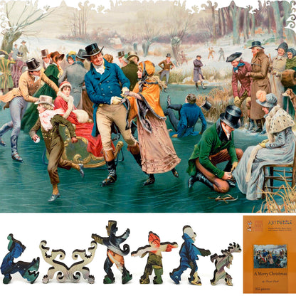 Large Format Wooden Jigsaw Puzzle with Uniquely Shaped Pieces for Seniors and Adults - 255 Pieces - A Merry Christmas