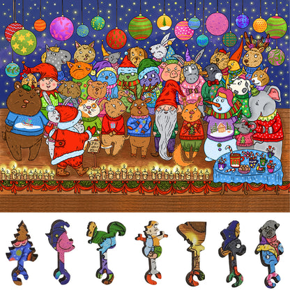 Wooden Jigsaw Puzzle for Adults - Uniquely Shaped Pieces - 205 Pieces - The Christmas Choir