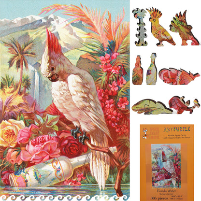 Wooden Jigsaw Puzzle for Adults - Uniquely Shaped Pieces  - 305 Pieces - Florida Water
