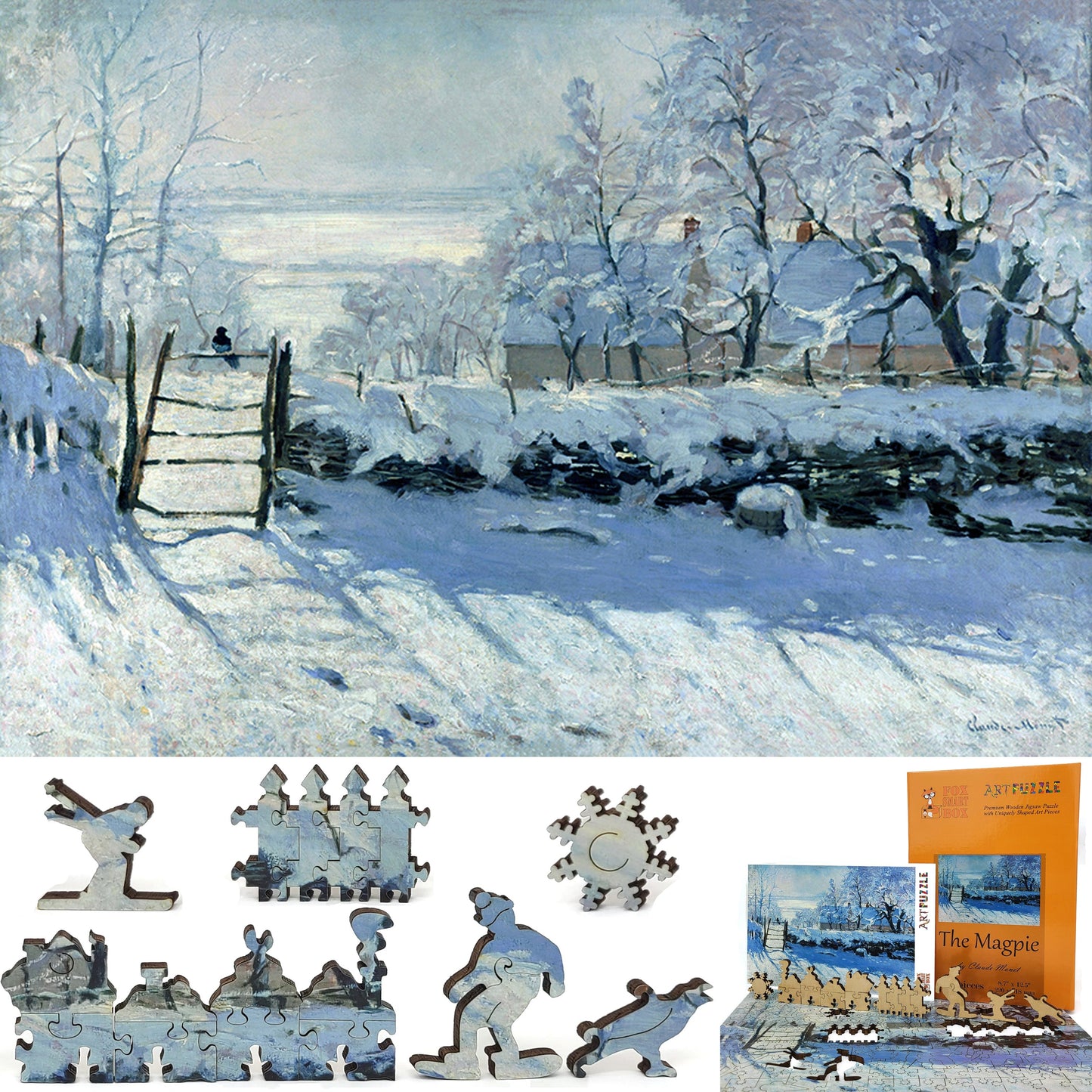 Wooden Jigsaw Puzzle for Adults - Uniquely Shaped Pieces  - 210 Pieces - The Magpie