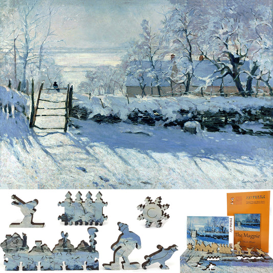 Wooden Jigsaw Puzzle for Adults - Uniquely Shaped Pieces  - 210 Pieces - The Magpie