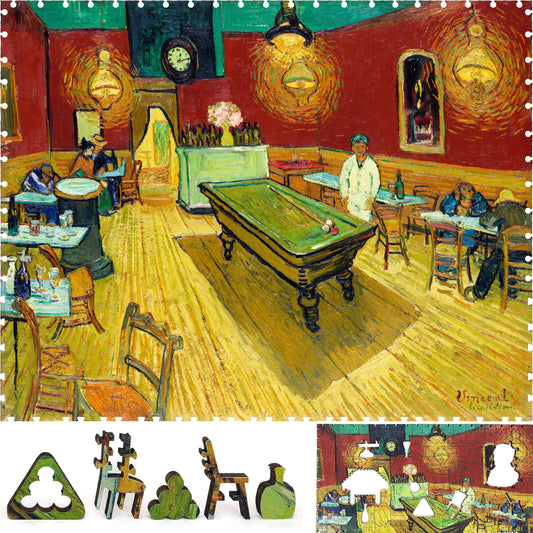Wooden Jigsaw Puzzle with Uniquely Shaped Pieces for Adults - 330 Pieces - The Night Café