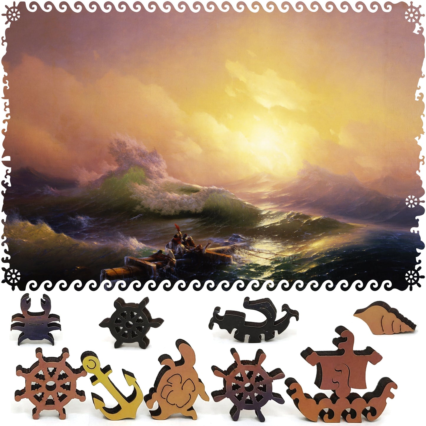 Wooden Jigsaw Puzzle with Uniquely Shaped Pieces for Adults - 425 Pieces - The Ninth Wave