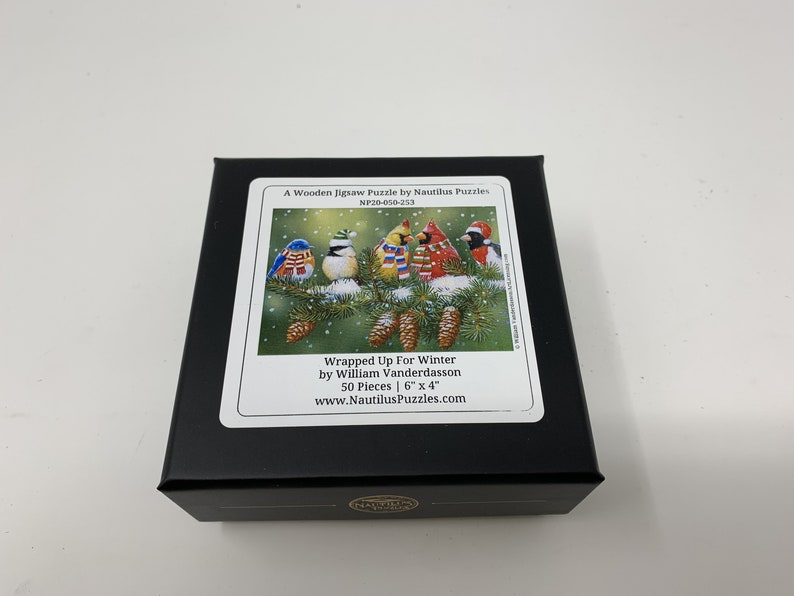 Winter Birds Unique Shaped Puzzles, Whimsy Puzzles For Adults, Logic Puzzle, Gifts For Couples, Wooden Jigsaw Puzzle, Irregular - 50 Piece