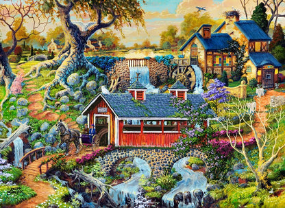 Wooden Jigsaw Puzzle "Countryside Bridges" 200, 500, 1000 pcs Beautiful Garden Adults Kids Landscape Unusual Shape Pieces Wooden.City