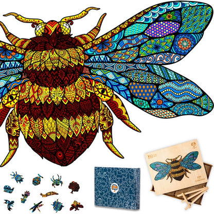 Jigsaw Puzzles for Adults XL 321 Piece (19.7"x9.7") – Bumblebee Wooden Jigsaw Puzzle for Adults by The Puzzled Tree The best