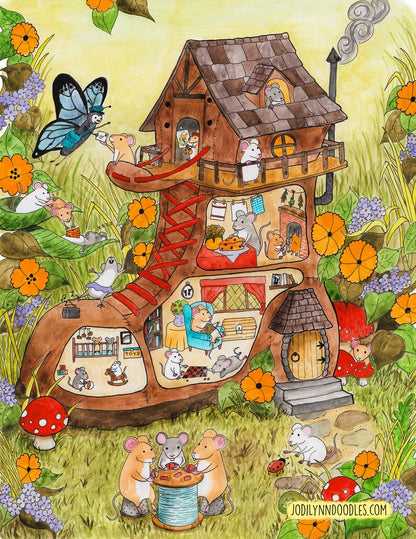 Mouse house, wooden puzzle +/- 125 pieces, for children aged 7