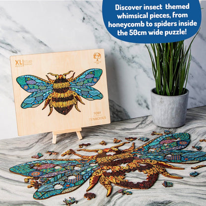 Jigsaw Puzzles for Adults XL 321 Piece (19.7"x9.7") – Bumblebee Wooden Jigsaw Puzzle for Adults by The Puzzled Tree The best