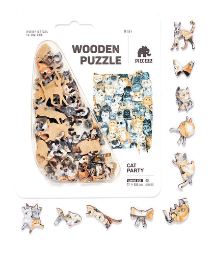 Cat Lover Wooden Jigsaw Puzzle – 40 Piece Pocket Size