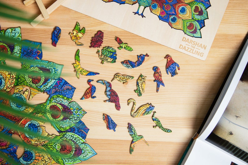 Jigsaw Puzzles for Adults XL 330 Piece (46 x 31cm) – Peacock Wooden Puzzles for Adults by The Puzzled Tree
