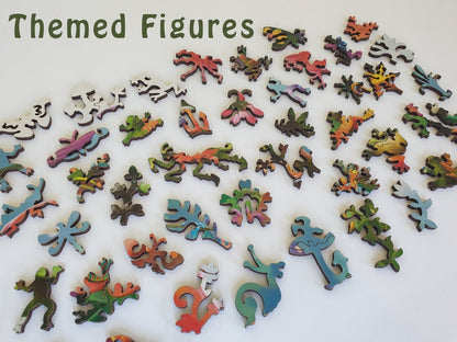 Wooden Jigsaw Puzzles For Adults - Relaxing Frogs (400-200 Piece Wooden Jigsaw Puzzle) - Ukrainian Seller
