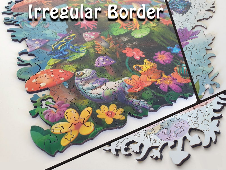 Wooden Jigsaw Puzzles For Adults - Relaxing Frogs (400-200 Piece Wooden Jigsaw Puzzle) - Ukrainian Seller