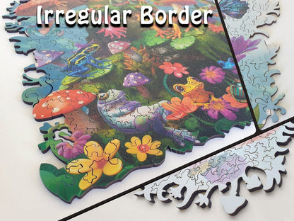 Wooden Jigsaw Puzzles For Adults - Relaxing Frogs (400-200 Piece Wooden Jigsaw Puzzle) - Ukrainian Seller