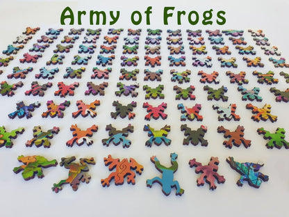 Wooden Jigsaw Puzzles For Adults - Relaxing Frogs (400-200 Piece Wooden Jigsaw Puzzle) - Ukrainian Seller