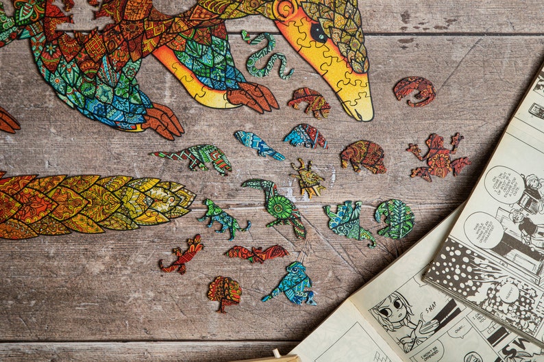 Jigsaw Puzzle for Adults XL 330 Piece (18.1”x12”) – Pangolin Wooden Jigsaw Puzzles for Adults by The Puzzled Tree…