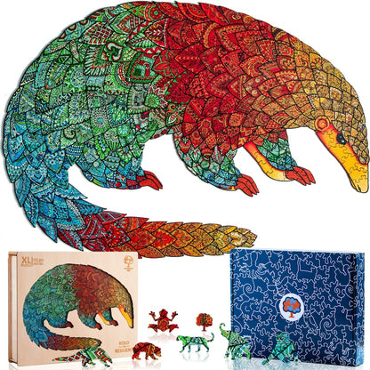Jigsaw Puzzle for Adults XL 330 Piece (18.1”x12”) – Pangolin Wooden Jigsaw Puzzles for Adults by The Puzzled Tree…