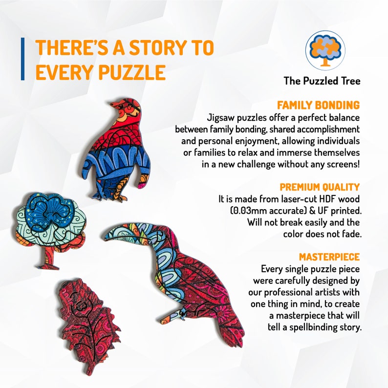 Jigsaw Puzzles for Adults XL 330 Piece (46 x 31cm) – Peacock Wooden Puzzles for Adults by The Puzzled Tree