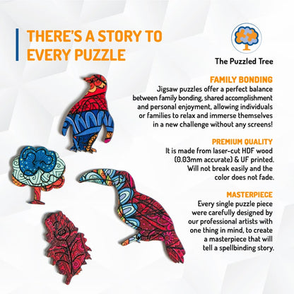 Jigsaw Puzzles for Adults XL 330 Piece (46 x 31cm) – Peacock Wooden Puzzles for Adults by The Puzzled Tree