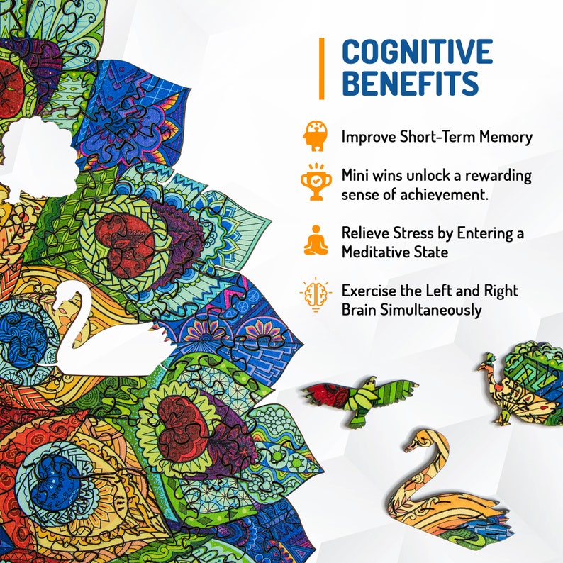 Jigsaw Puzzles for Adults XL 330 Piece (46 x 31cm) – Peacock Wooden Puzzles for Adults by The Puzzled Tree