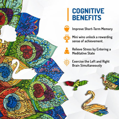Jigsaw Puzzles for Adults XL 330 Piece (46 x 31cm) – Peacock Wooden Puzzles for Adults by The Puzzled Tree