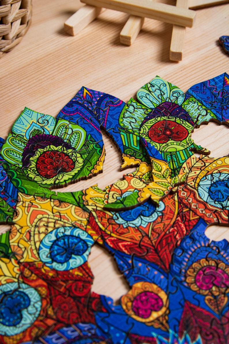 Jigsaw Puzzles for Adults XL 330 Piece (46 x 31cm) – Peacock Wooden Puzzles for Adults by The Puzzled Tree
