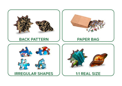Wooden Puzzle Enchanted Tales - 1000 Piece Wooden Puzzle - Unique Unusual Jigsaw Puzzles with Shaped Pieces by Wooden.City