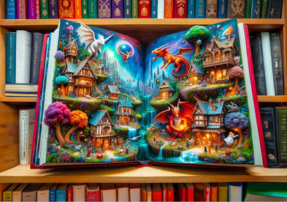 Wooden Puzzle Enchanted Tales - 1000 Piece Wooden Puzzle - Unique Unusual Jigsaw Puzzles with Shaped Pieces by Wooden.City