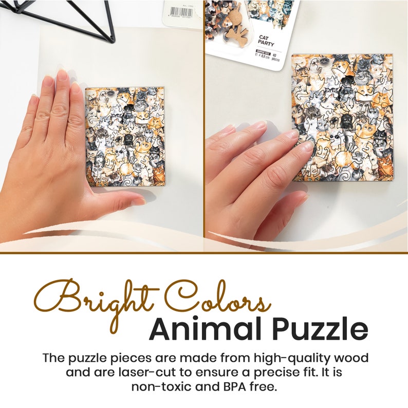 Cat Lover Wooden Jigsaw Puzzle – 40 Piece Pocket Size