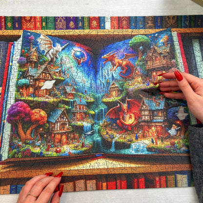 Wooden Puzzle Enchanted Tales - 1000 Piece Wooden Puzzle - Unique Unusual Jigsaw Puzzles with Shaped Pieces by Wooden.City