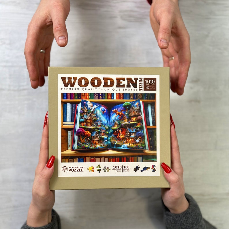 Wooden Puzzle Enchanted Tales - 1000 Piece Wooden Puzzle - Unique Unusual Jigsaw Puzzles with Shaped Pieces by Wooden.City