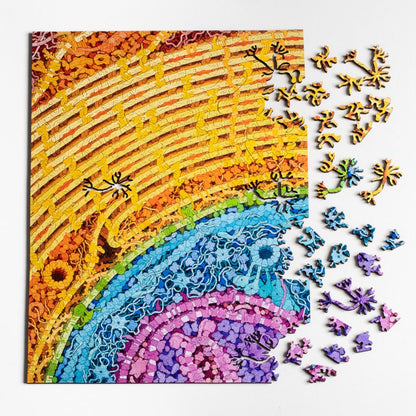 Neuron Puzzle - wooden biology and brain themed jigsaw puzzle