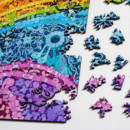 Neuron Puzzle - wooden biology and brain themed jigsaw puzzle