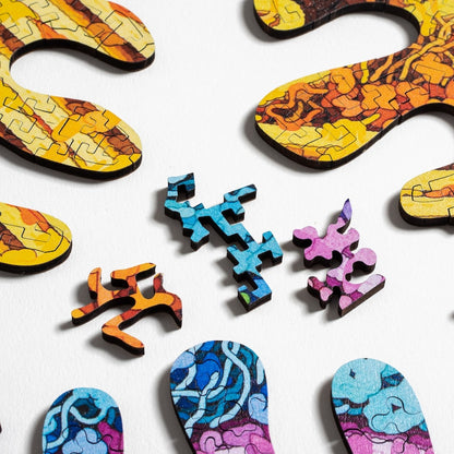 Neuron Puzzle - wooden biology and brain themed jigsaw puzzle
