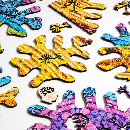 Neuron Puzzle - wooden biology and brain themed jigsaw puzzle