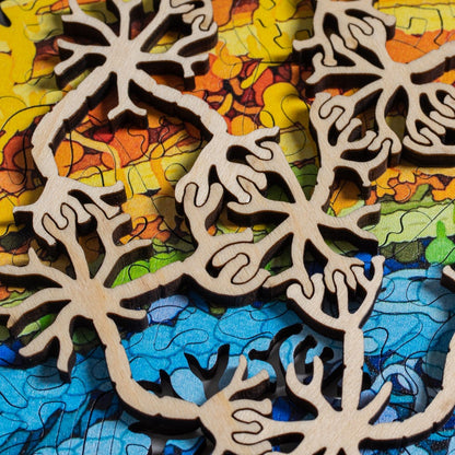 Neuron Puzzle - wooden biology and brain themed jigsaw puzzle