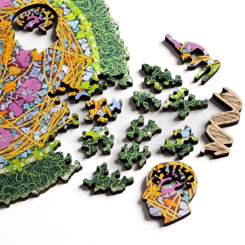 Mycoplasma puzzle  - wooden jigsaw puzzle by Nervous System