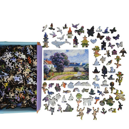 Wooden Jigsaw Puzzles for Adults - Uniquely Shaped Pieces - made in the USA by FoxSmartBox - 434 Pieces - Coast Landscape