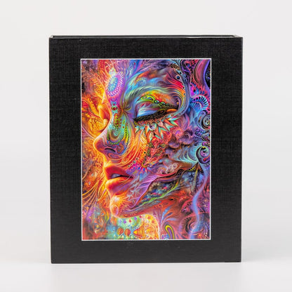 Meditative Spectrum Wooden Jigsaw Puzzle: Unique Abstract Shapes, Art Gift