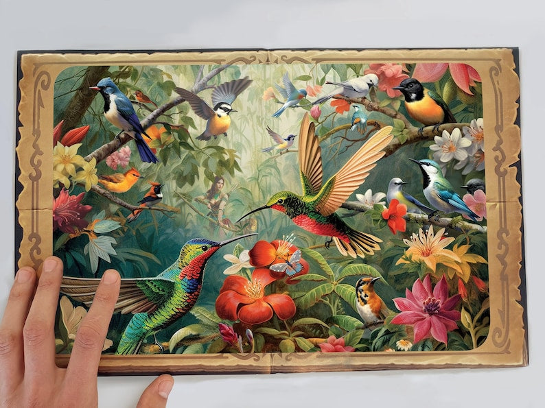 Wooden Jigsaw Puzzles For Adults - Hummingbirds (250-500 pieces) - Nature Puzzle for Kids - Gifts for Women, wedding - Board Game #56