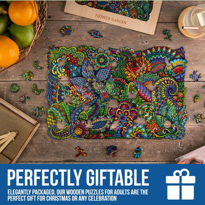 Jigsaw Puzzles for Adults XL 320 Piece (40x27cm) – Flower Garden Wooden Jigsaw Puzzle