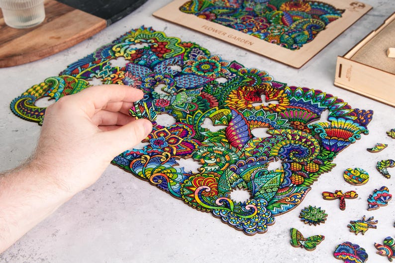 Jigsaw Puzzles for Adults XL 320 Piece (40x27cm) – Flower Garden Wooden Jigsaw Puzzle