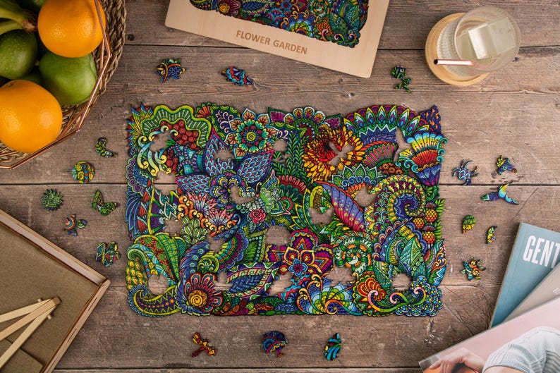Jigsaw Puzzles for Adults XL 320 Piece (40x27cm) – Flower Garden Wooden Jigsaw Puzzle