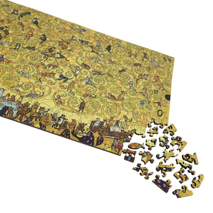Wooden Jigsaw Puzzles for Adults - Uniquely Shaped Pieces - made in the USA by FoxSmartBox - 460 Pieces - Cats Wedding