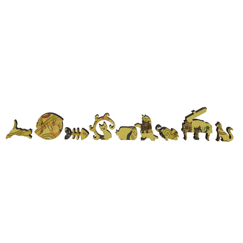 Wooden Jigsaw Puzzles for Adults - Uniquely Shaped Pieces - made in the USA by FoxSmartBox - 460 Pieces - Cats Wedding